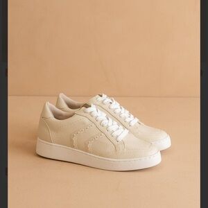 Classic Women's Cream Leather Sneakers